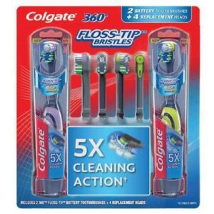 Colgate 360 Floss-Tip Electric Toothbrush Replacement Heads