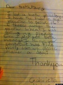 What to Do When Child Writes Letter to Tooth Fairy