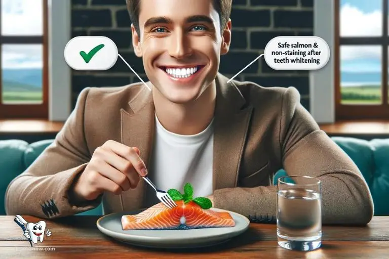 can i eat salmon after teeth whitening