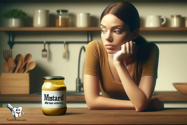can i eat mustard after teeth whitening