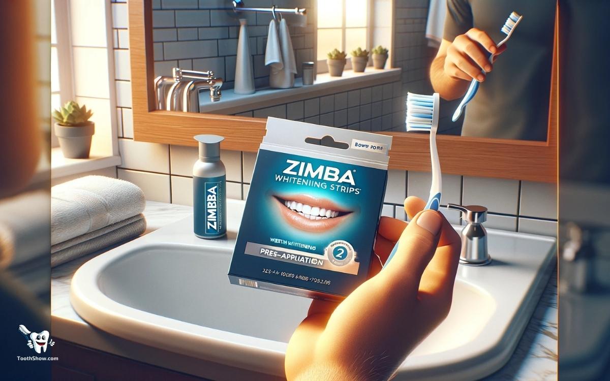 do i brush my teeth before using zimba whitening strips